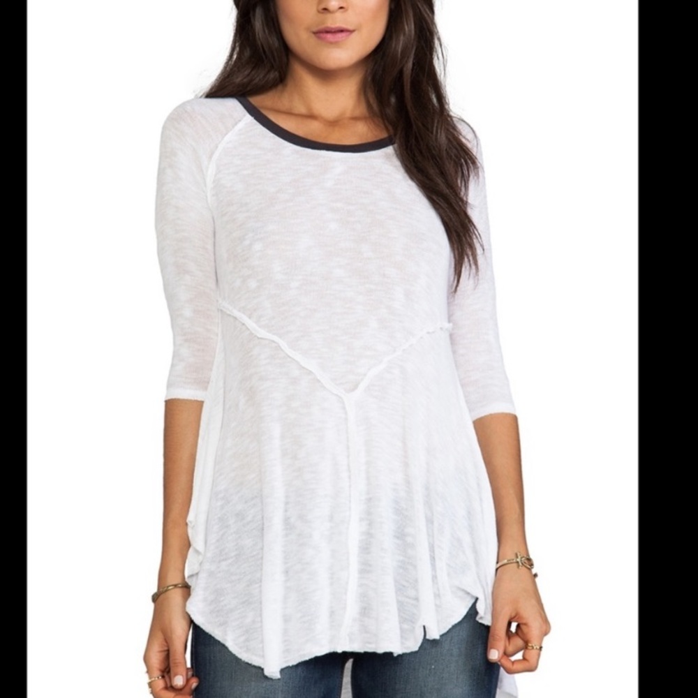 Sold! Free People Asymmetrical Top White size Small - Picture 1 of 11